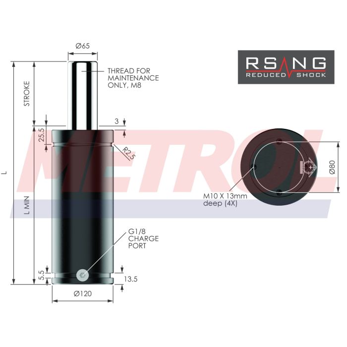 Nitrogen Gas Spring - RSNG5000-250