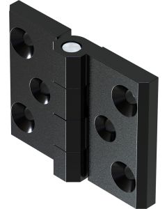 2101-6766 Butt Hinge 60x76mm 6x6.6mm Through Holes Black Textured Powder Coated