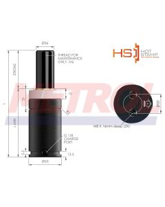 HS-G-EX1500-050 Nitrogen Gas Spring, 1500daN Force