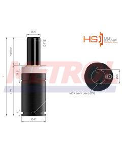HS-EX0750-025Nitrogen Gas Spring, 740daN Force