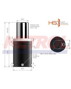 HS-MX4200-150 Nitrogen Gas Spring, 4200daN Force