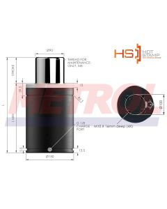 HS-MX9500-150 Nitrogen Gas Spring, 9500daN Force