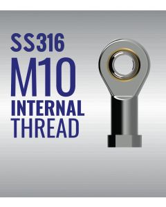 Stainless Steel 316 Rose Eye End Fitting with 10mm Thread