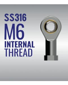 Stainless Steel 316 Rose Eye End Fitting with 6mm Thread