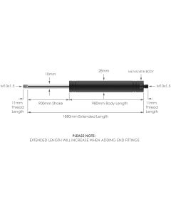 NS-10-28-900 Adjustable Force Long Stroke Gas Spring