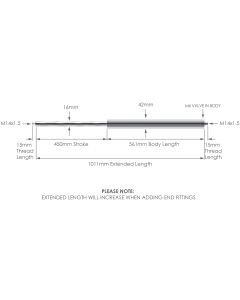 NS-SS-16-42-450 Stainless Steel 316 Variable Force Gas Strut
