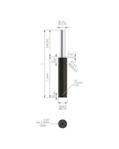 24.9x60 15mm travel with a force range of 3200N - 5100N
