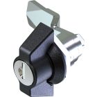 1402 Key Locking 333 Wing Handle Quarter Turn Lock with 18mm Grip Height Black Powder Coated or Bright Chrome