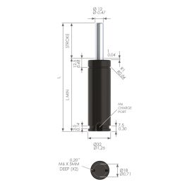 Metrol NG2-200-050 Nitrogen Gas Spring with an initial force of 2000N ...