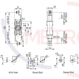 1192 Rod Control 125mm Length Zinc Plated