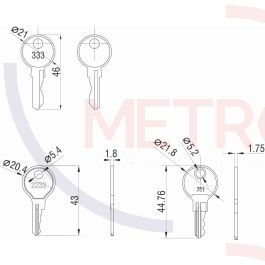 Radial Keycode 2296 333, 751 and 2233 Key in Chrome Coated Brass Range 9200 | Metrol Motion ...