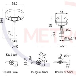 9200 Black Powder Coated Access Key | Metrol Motion Control