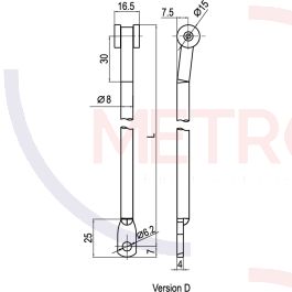 Round Locking Rod with Wheel, Bend and Eyelet range 9301-D