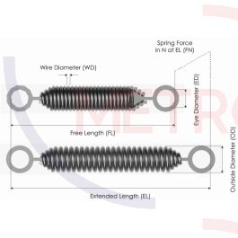 Extension Spring + Turnable Loops 2,5X20X200