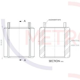 M22-M32 Stainless Steel Key Locking Threaded Insert with a 16mm Depth