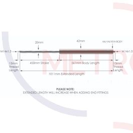 NS-SS-20-42-450 Stainless Steel 316 Variable Force Gas Strut
