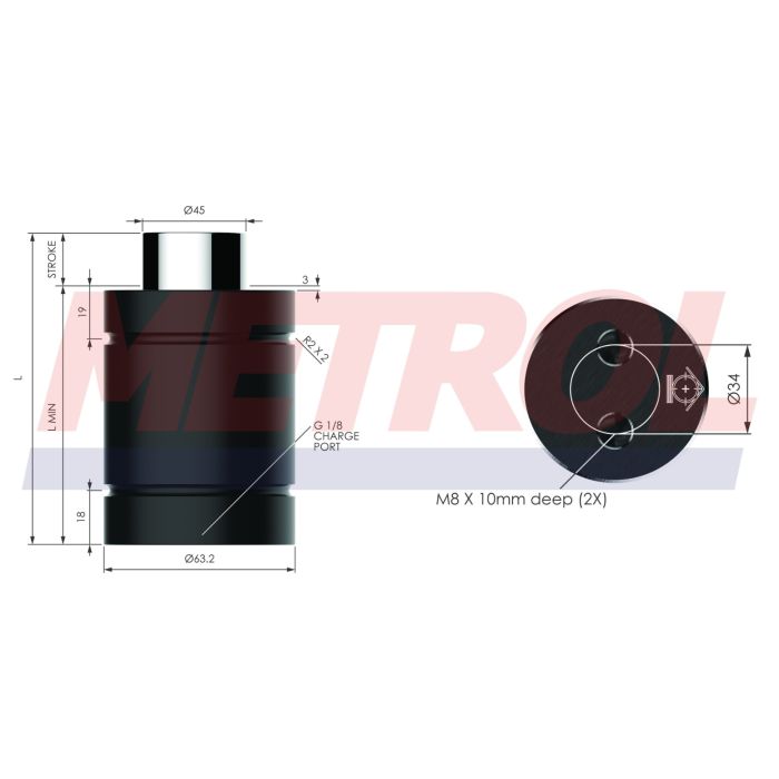 Nitrogen Gas Spring - HDG029-25