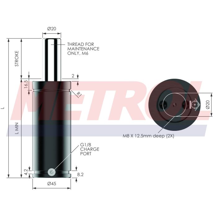 Nitrogen Gas Spring - ISNG0500-010