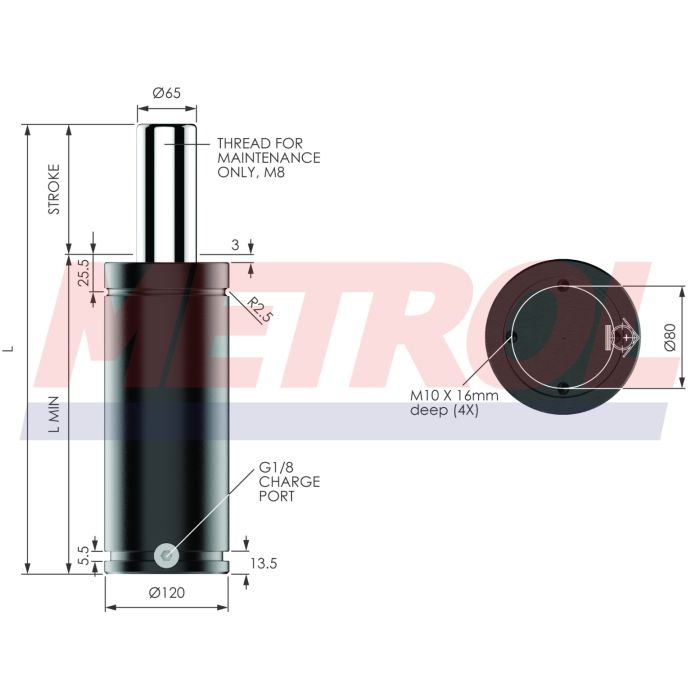 Nitrogen Gas Spring - ISNG5000-200