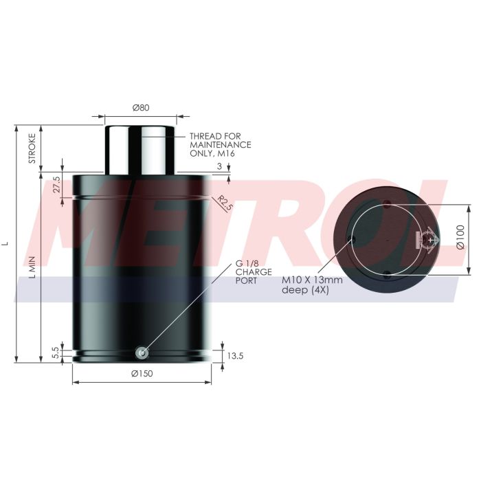 Nitrogen Gas Spring - ISNG7500-025