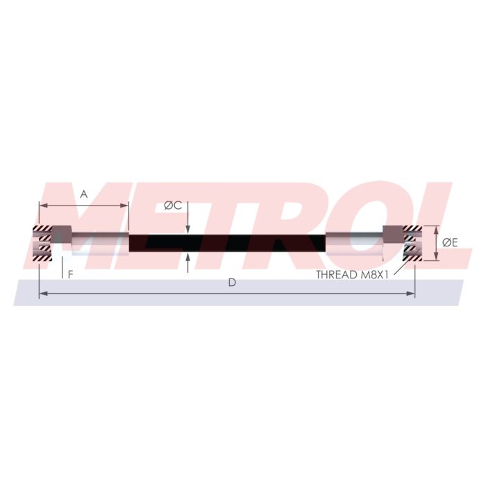 Micro Kevlar Braided Hose with Straight Fittings MET2026-1000