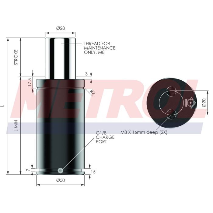 Nitrogen Gas Spring - MX1000-063