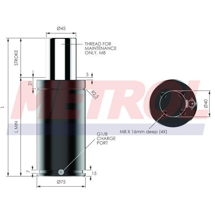 Nitrogen Gas Spring - MX2400-200