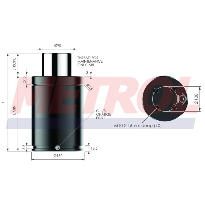 Nitrogen Gas Spring - MX9500-025