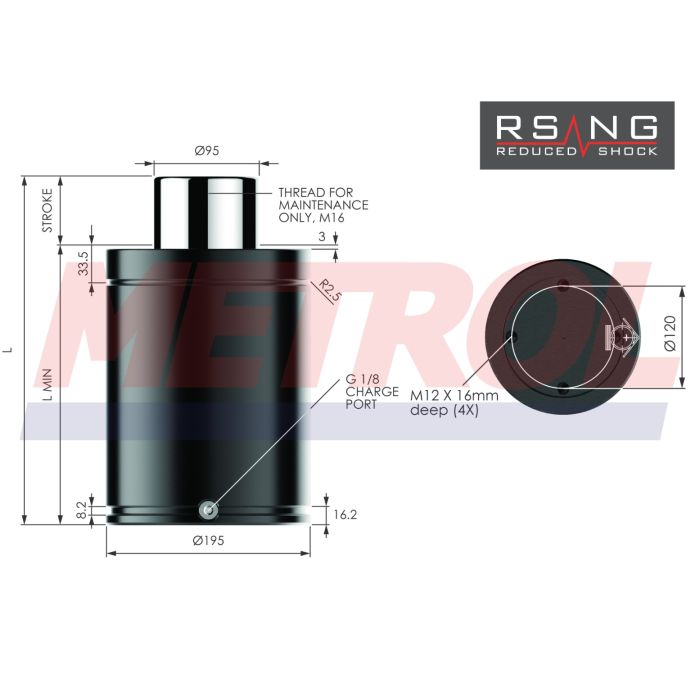 Nitrogen Gas Spring - RSNG10000-025